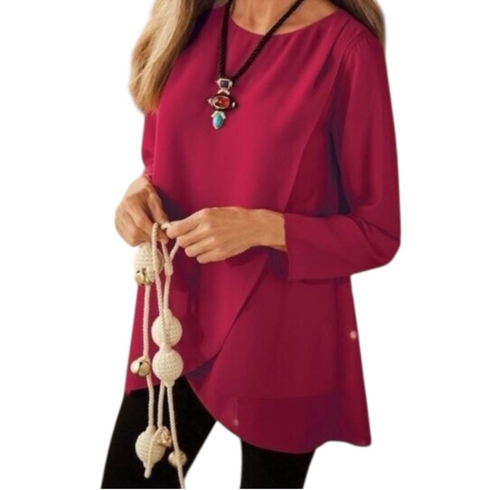Soft Surroundings Belvedere Blouse Moroccan Red